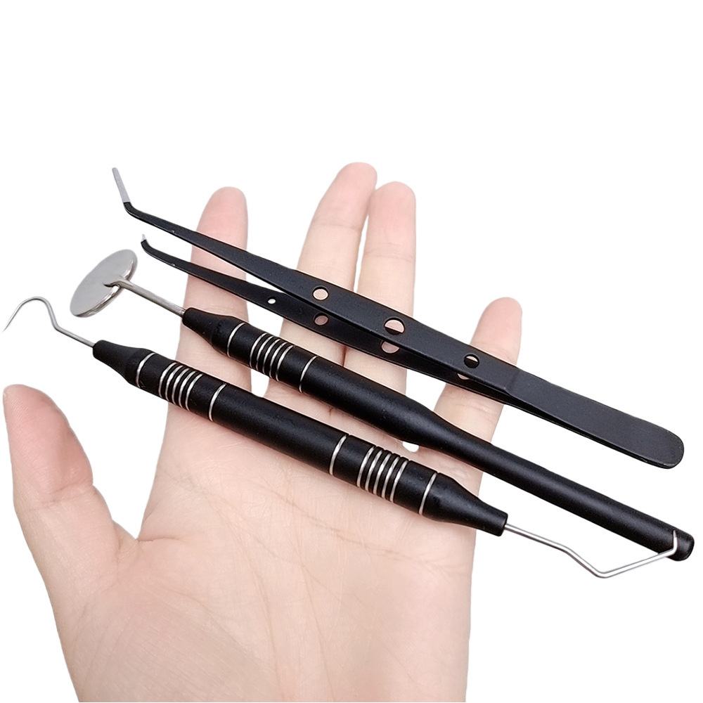 Dental Mirror Probe - Zestaw dentystyczny Black & Gold, 3