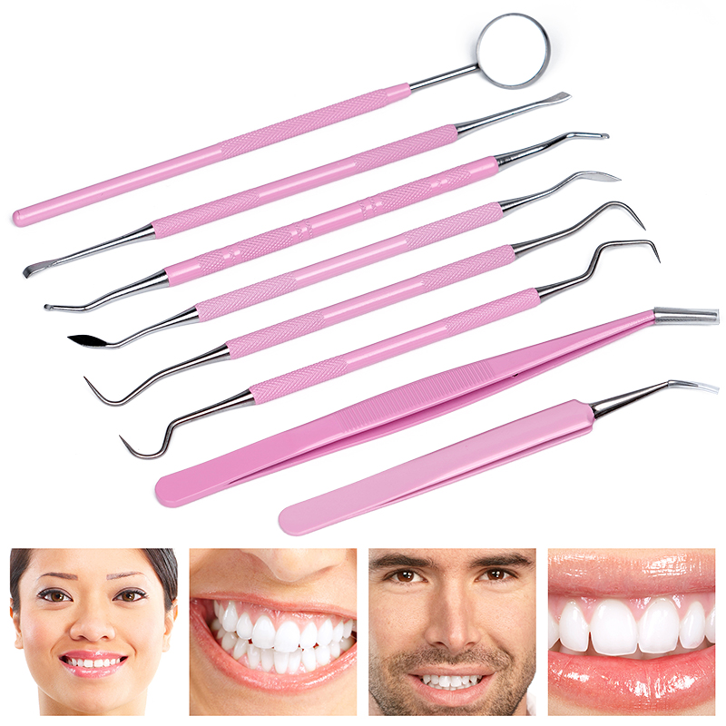 Dental Mirror Probe - 1 szt. Różowy Pęseta Dentystyczna Sonda